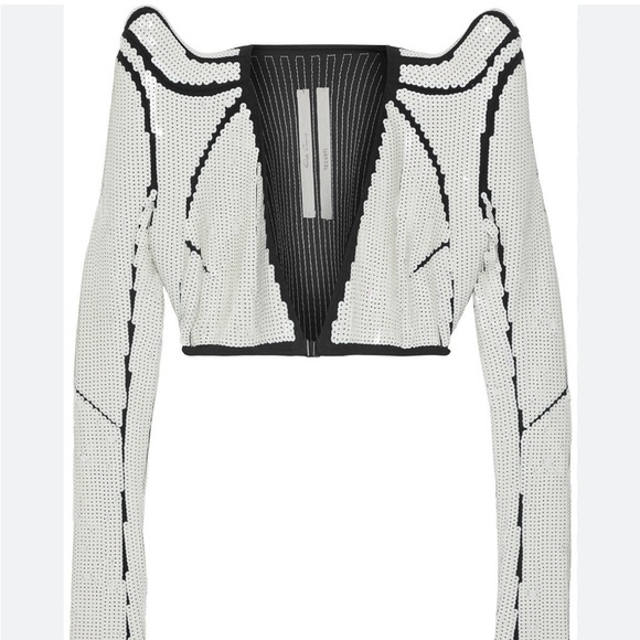 SOLD- RARE FIND Brand new Rick Owen cropped sequined jersey top - Picture 1 of 5